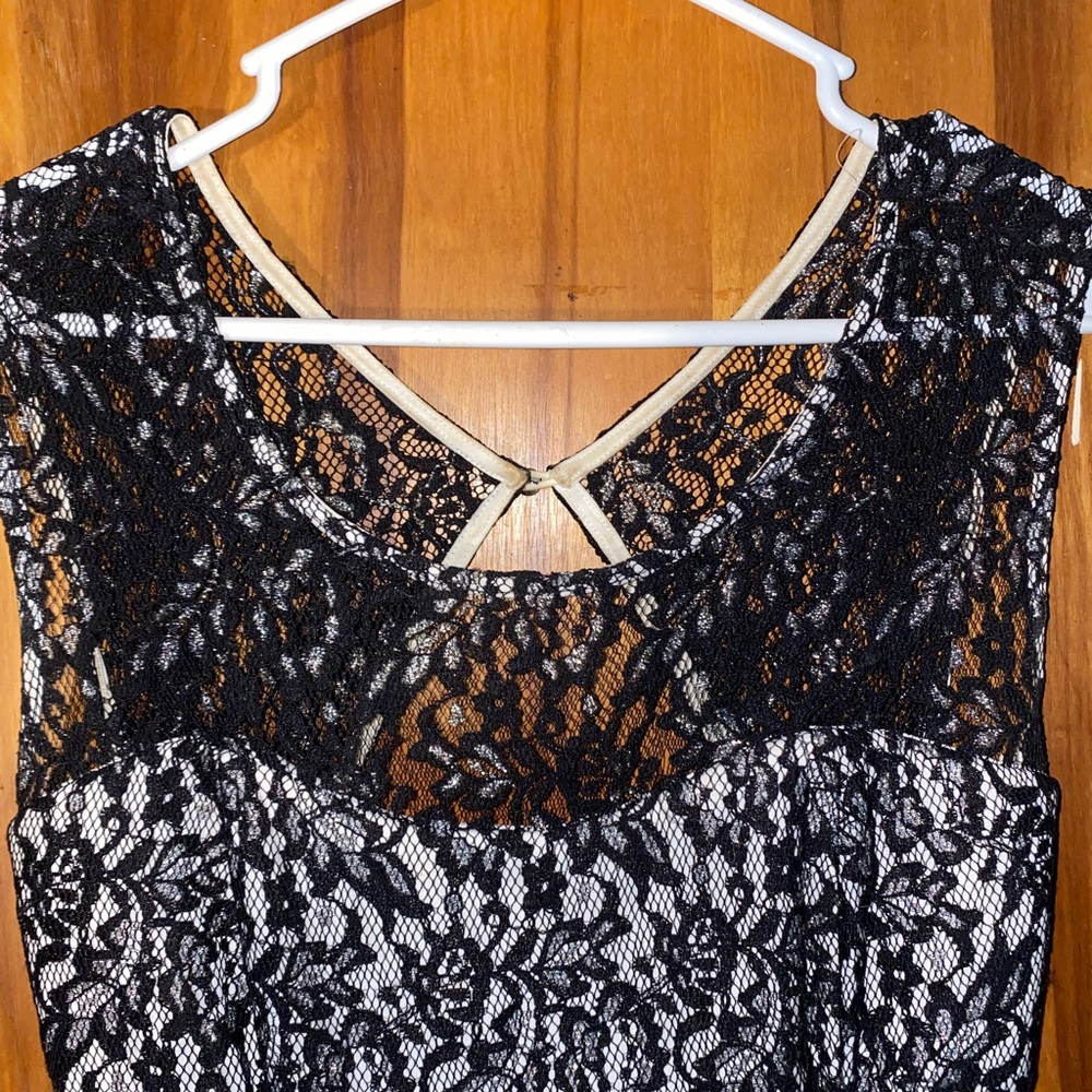 Long black and white formal dress